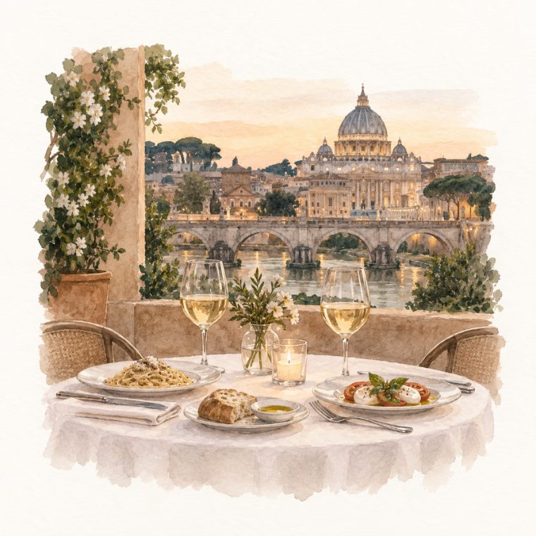 Jantar Romântico em Roma