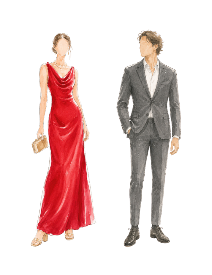 Referência de vestimenta para o casamento