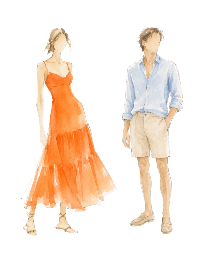 Referência de vestimenta para o pré-wedding