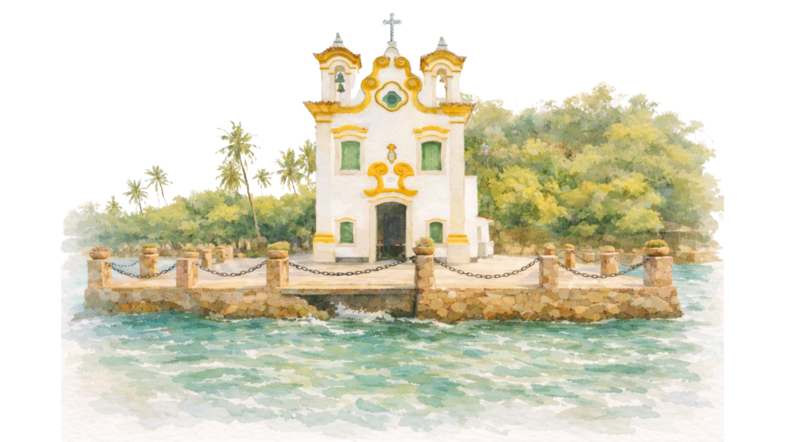 Aquarela da Igreja de Nossa Senhora do Loreto, Ilha dos Frades